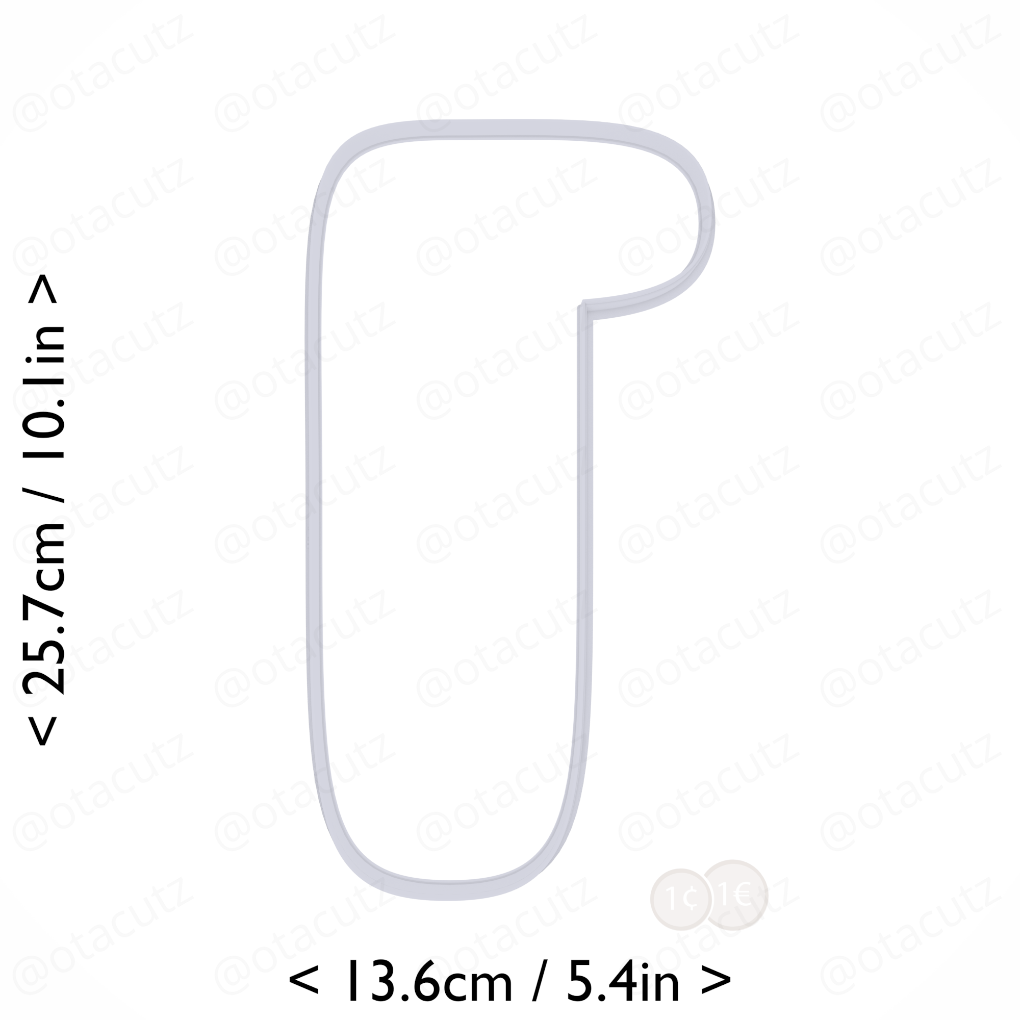 File Number 1 STL file Number One Cookie Cutter 9.75in / 24.8cm・3D printer design to ...