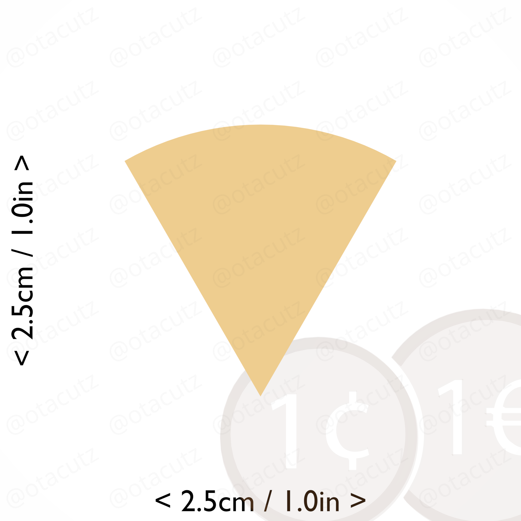 3D file Slice (1∕6) of Pie Cookie Cutter 1in / 2.5cm・3D print object to ...