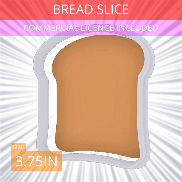 3D file Bread Slice Cookie Cutter 3.75in / 9.5cm・3D printable model to download・Cults