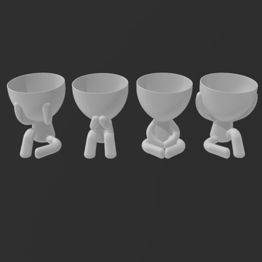 Download STL file Bundle 02 Robert planters Little People Planters
