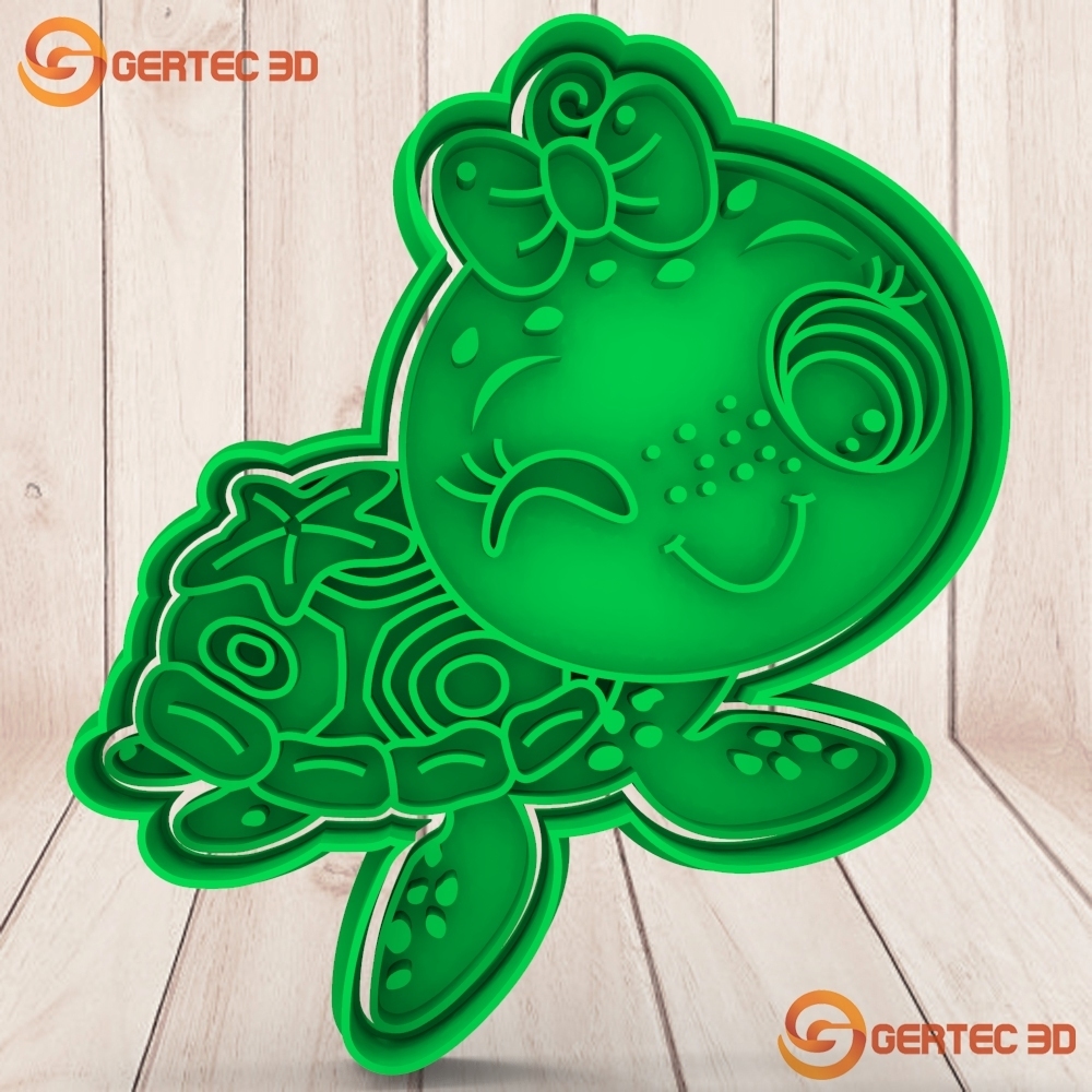 Download STL file CUTTING DOUGH + TURTLE STAMP EYES - TURTLE • 3D ...