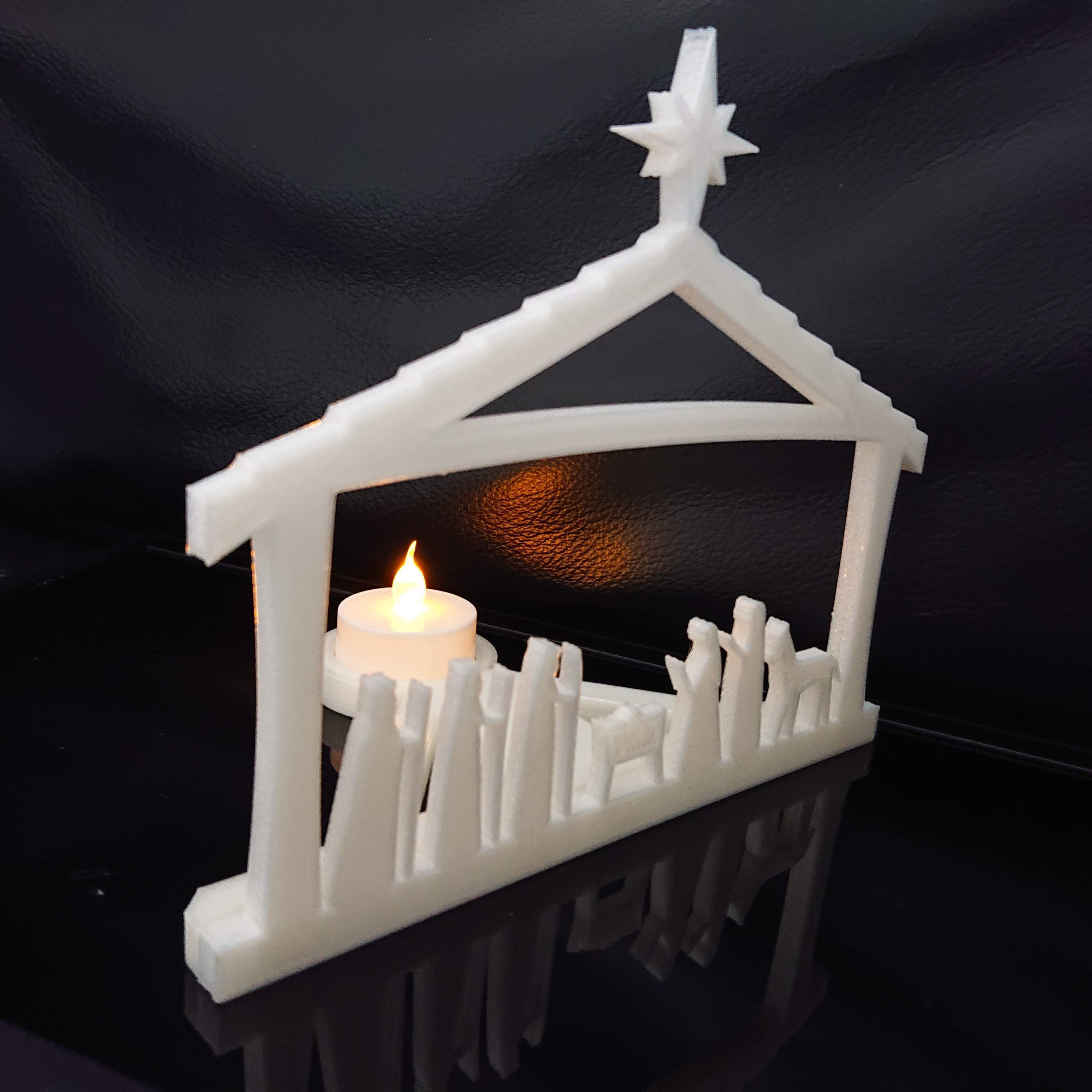 Download STL file Nativity Scene Tealight Holder • 3D print template