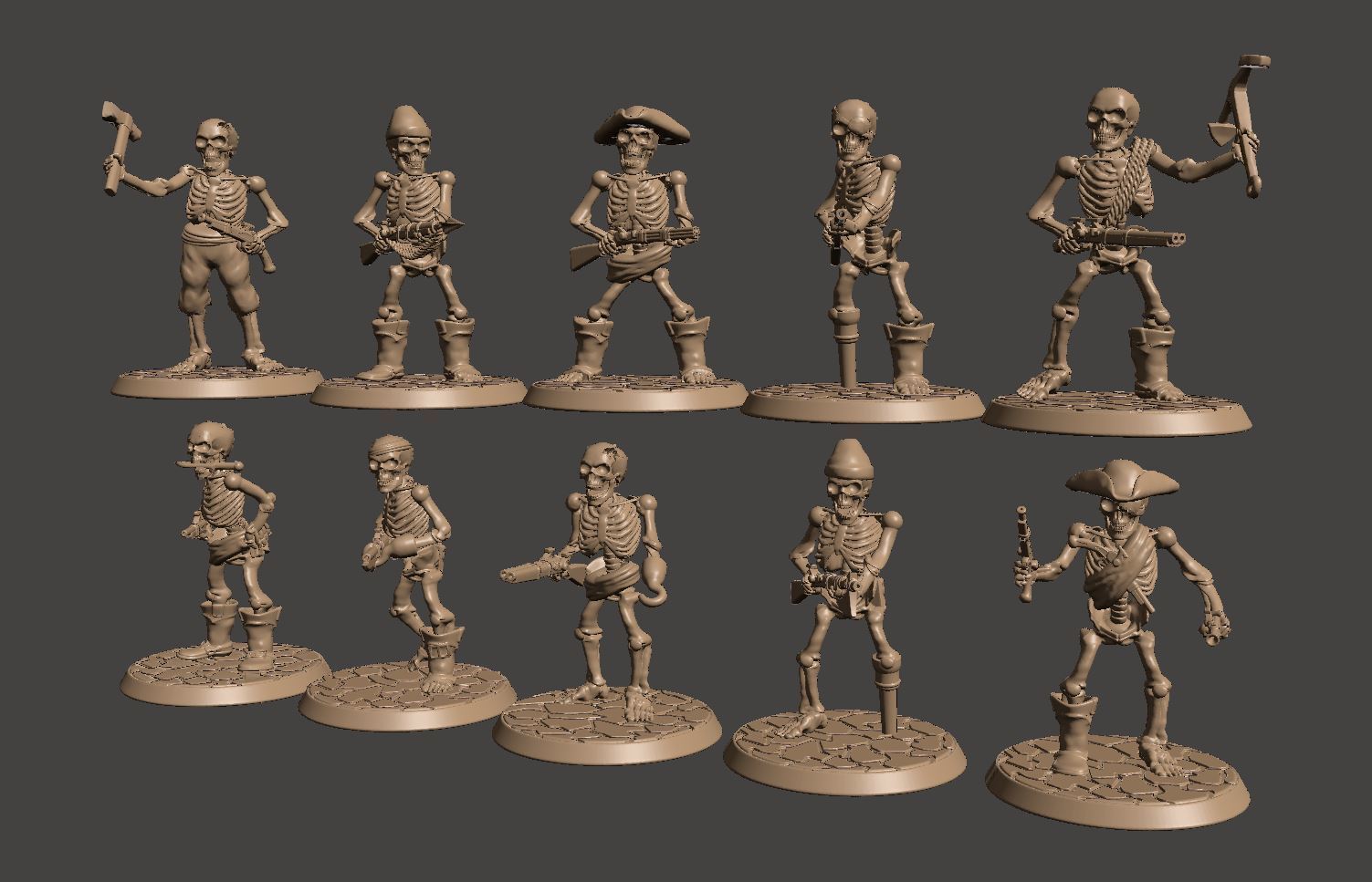 Free STL file 28mm Undead Skeleton Pirate Miniature・3D printer design to download・Cults