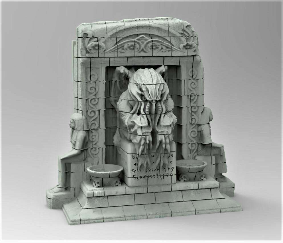 Fichier STL gratuit Ornement de fond de la statue de l'aquarium Cthulhu