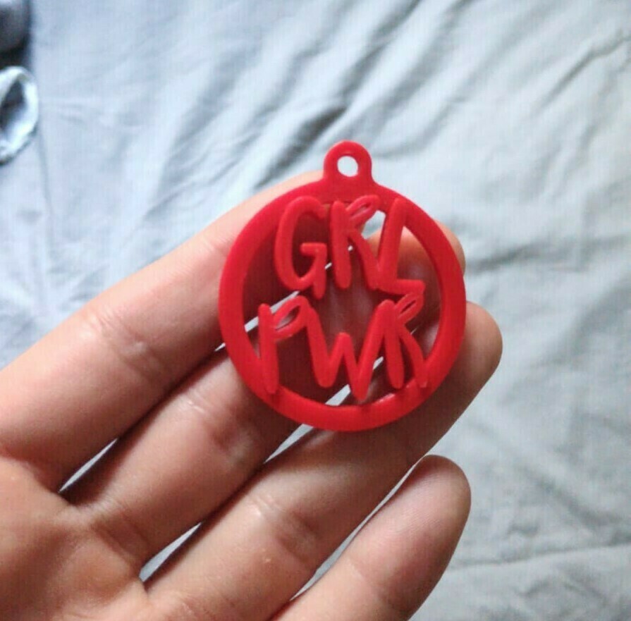 STL file Keychain Girl Power・3D printable design to download・Cults