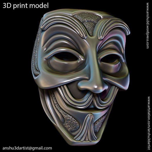 Download STL files Face mask vol1 Pendant ・ Cults