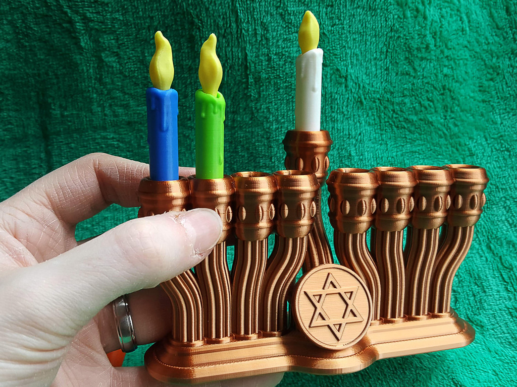 Free 3D file Mini Menorah and Toy Candles 🕎・3D print model to download・Cults