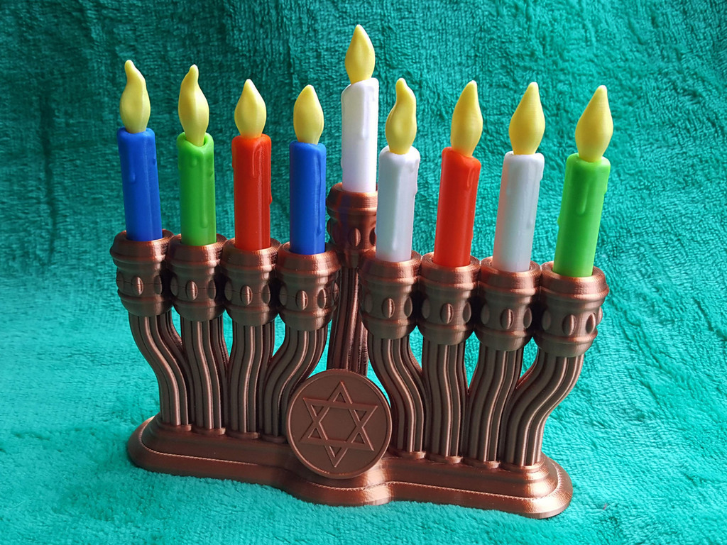 Free 3D file Mini Menorah and Toy Candles 🕎・3D print model to download・Cults