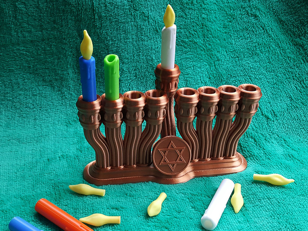 Free 3D file Mini Menorah and Toy Candles 🕎・3D print model to download・Cults