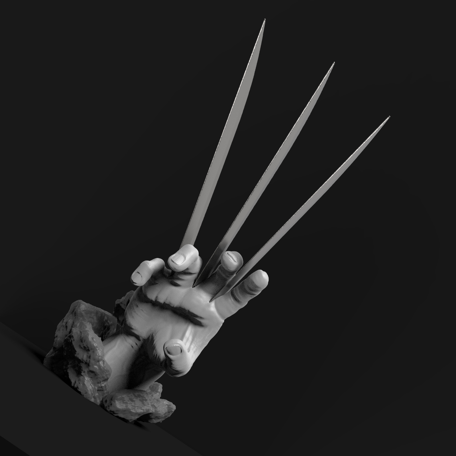 Wolverine Hand Pattern STL file Wolverine hand (HeadPhones) + new base ・3D printable model to ...