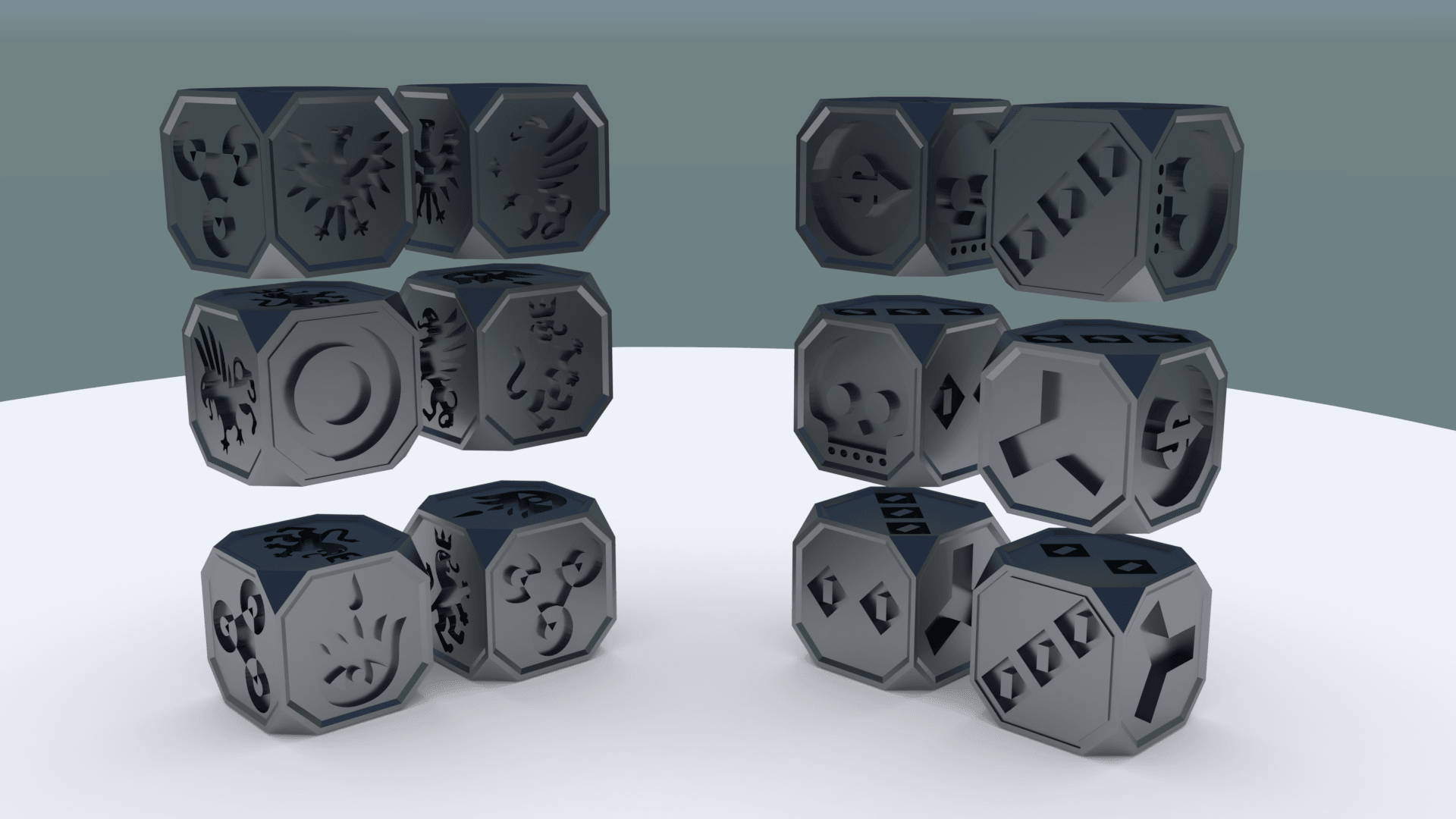 Download STL file Action and Faction bones for Dune Dice Game board game free 3D model • 3D