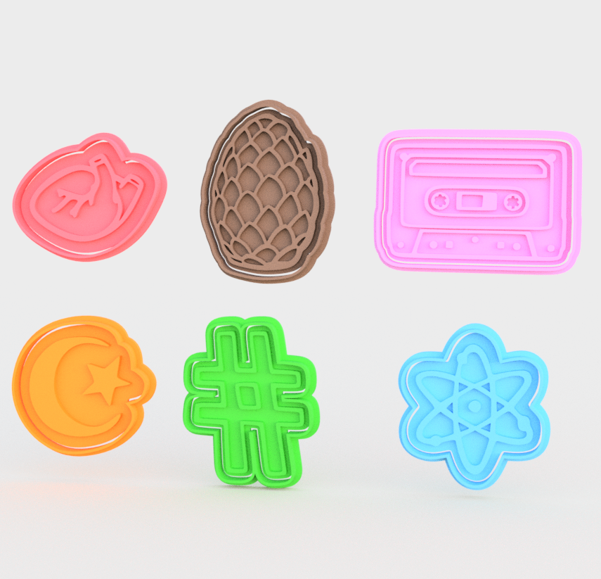3D file Misc cookie cutter set of 6・Model to download and 3D print・Cults