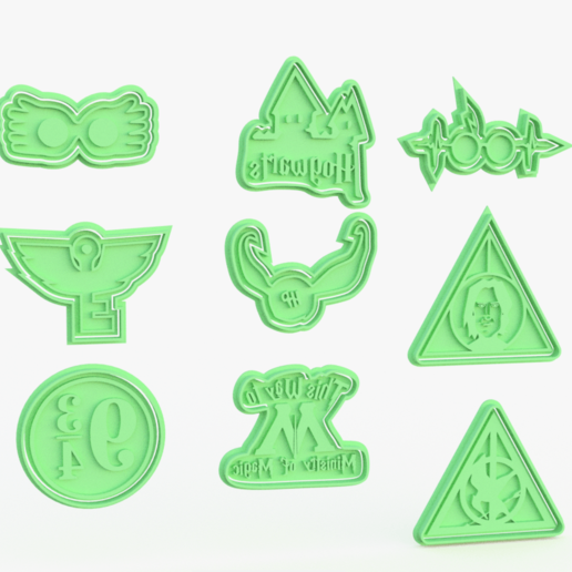 Download STL file Harry Potter cookie cutter set of 9 • 3D printing