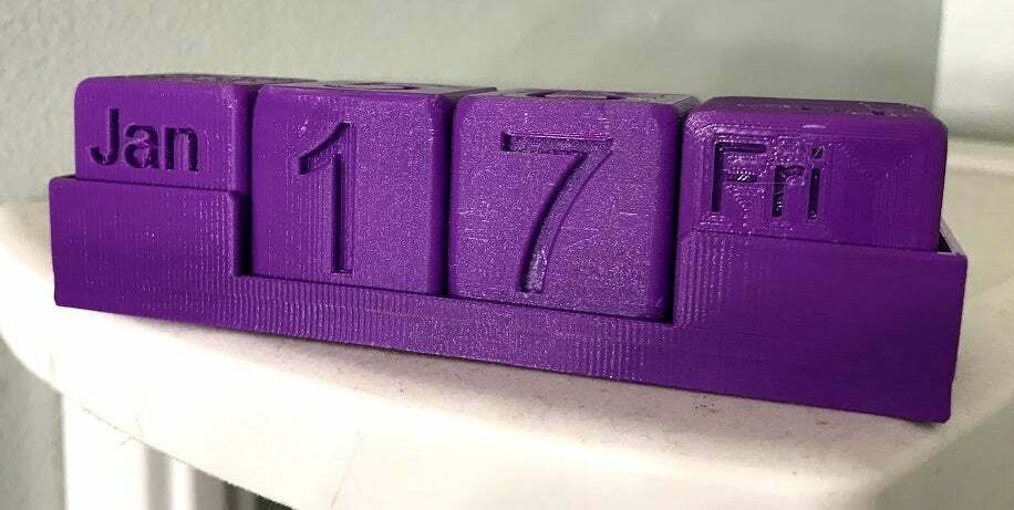 Calendrier Perpétuel à Cubes Design Vintage Années 70 - Bon état