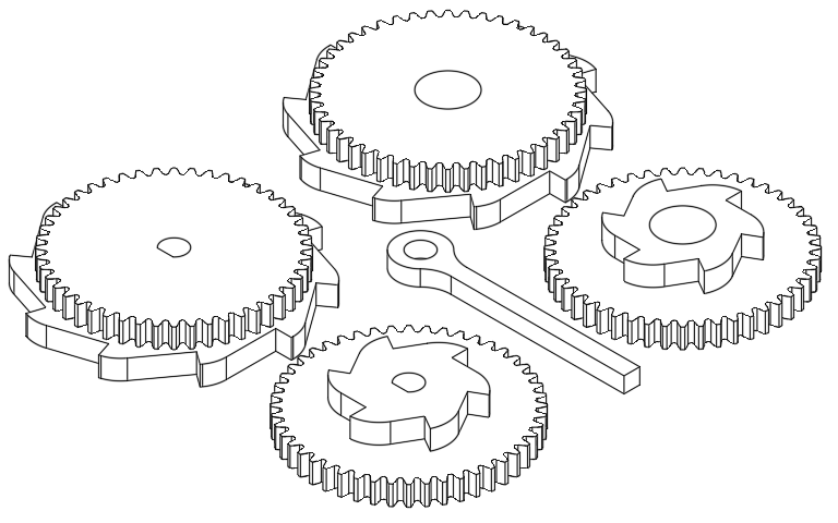 STL file Ratchet Gears Set ⚙️・3D printer design to download・Cults