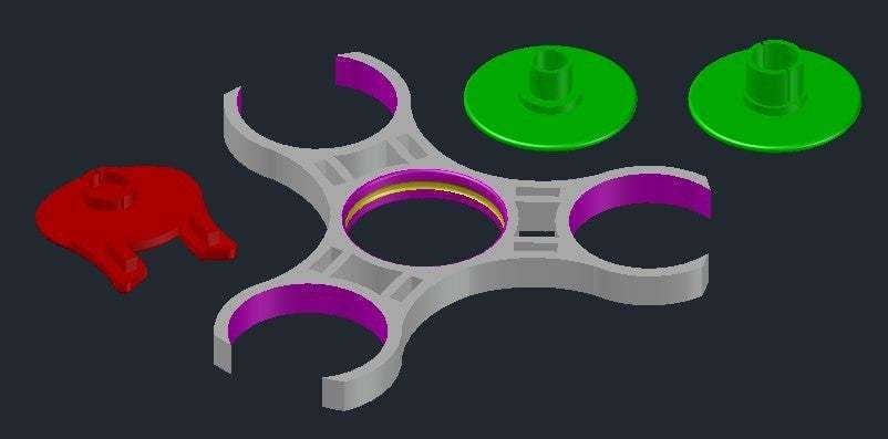 Free STL file Fidget Spinner with Bearing Covers・3D printing template ...