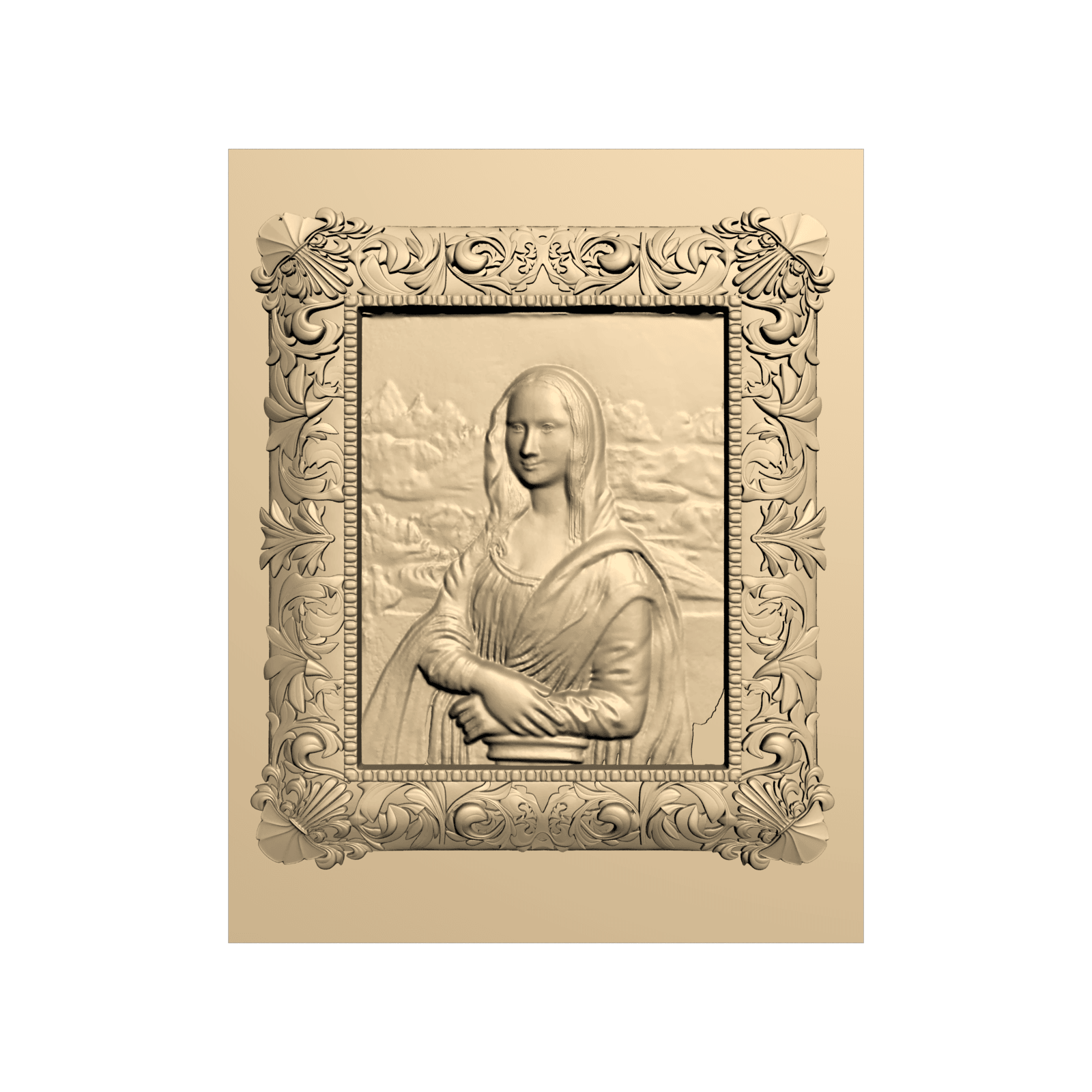 Download Free Stl File Mona Lisa Da Vinci Louvres France Paris Art Cnc Router Machine Design To 3d Print Cults