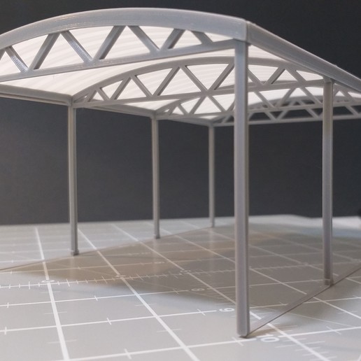 Download Free 3d Printer Files 1 32 Scale Curved Roof Carport Cults