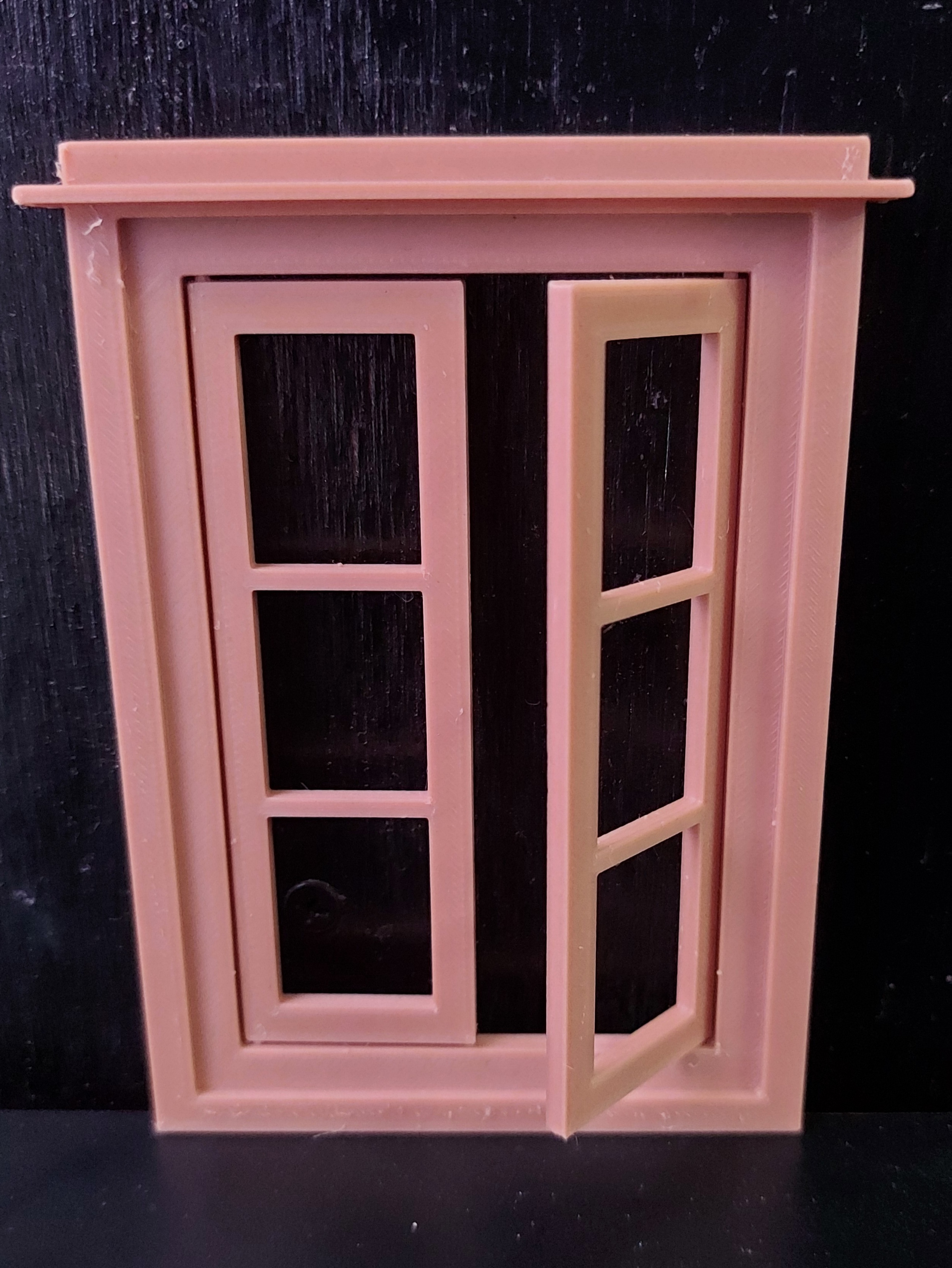 STL file 1/12 Hinged Dollhouse window (Model No.6)・3D print model to