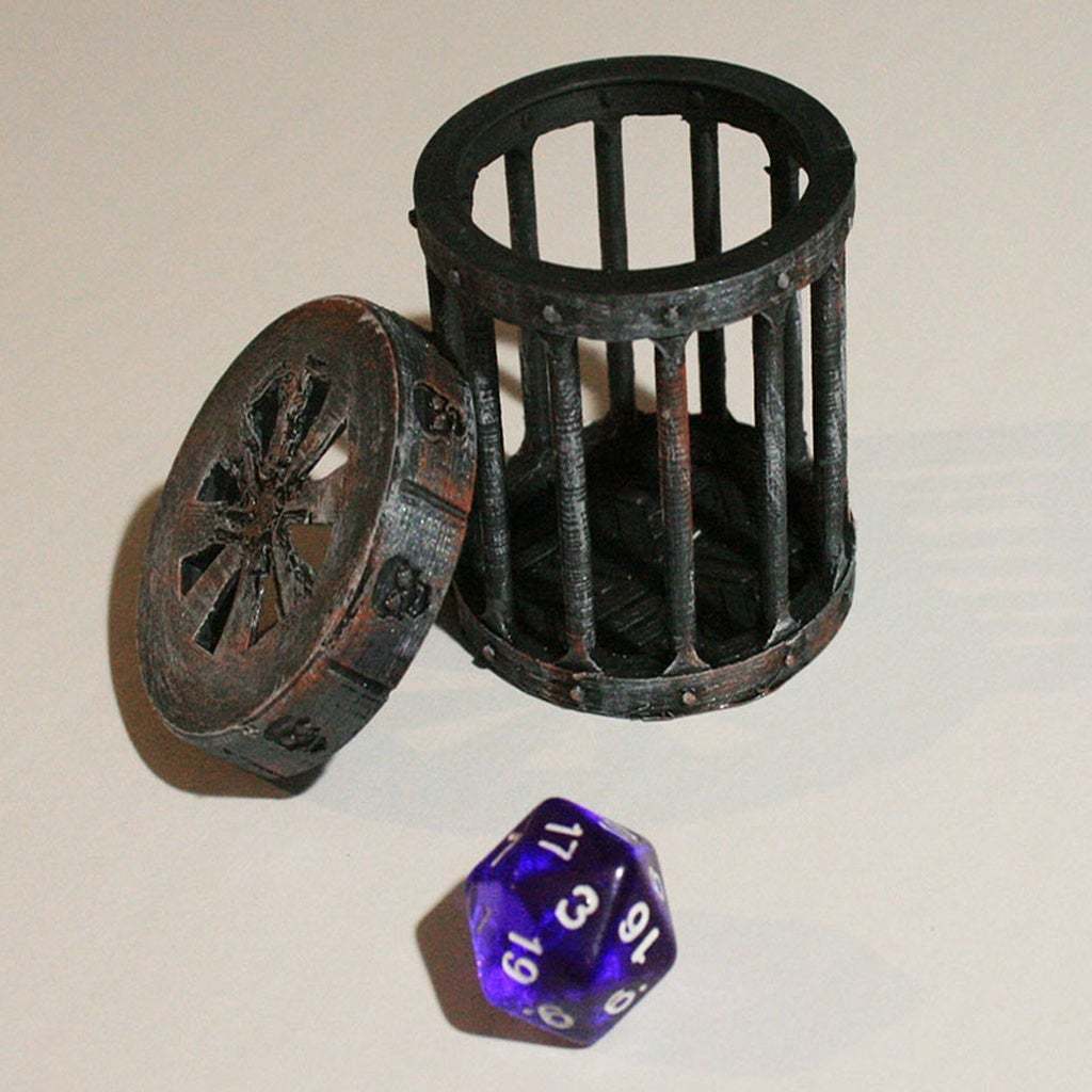 Download STL file D&D Dice Prison III or Jail with Lid for Dungeons