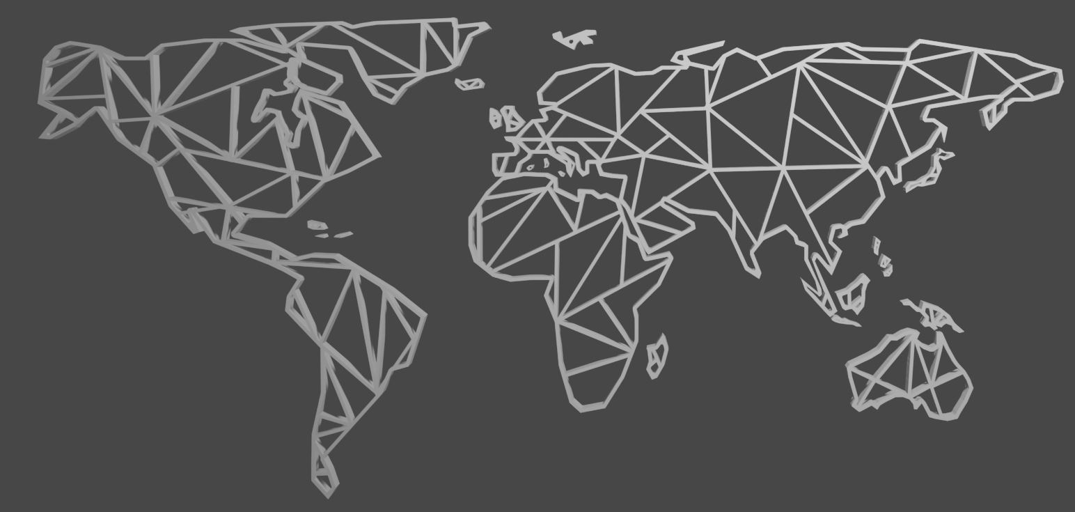 3D file Geometric/design world map・3D print design to download・Cults