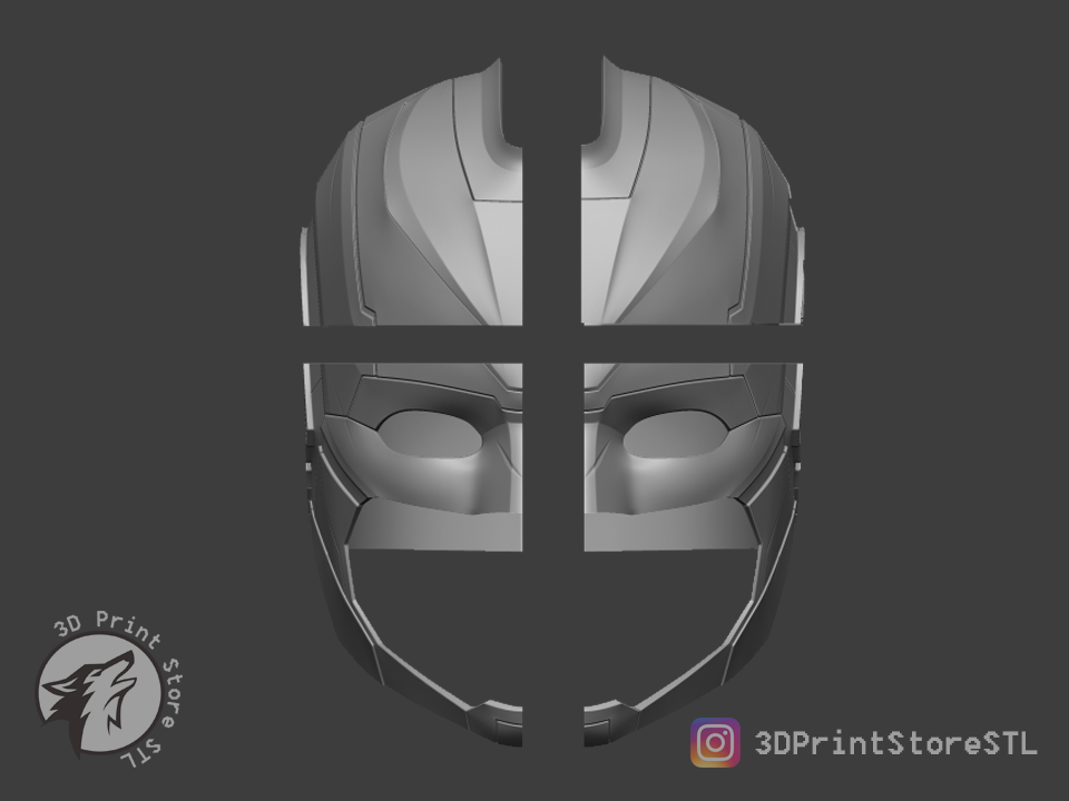 3D file Captain Marvel helmet Fan Art for cosplay 3D print model・3D