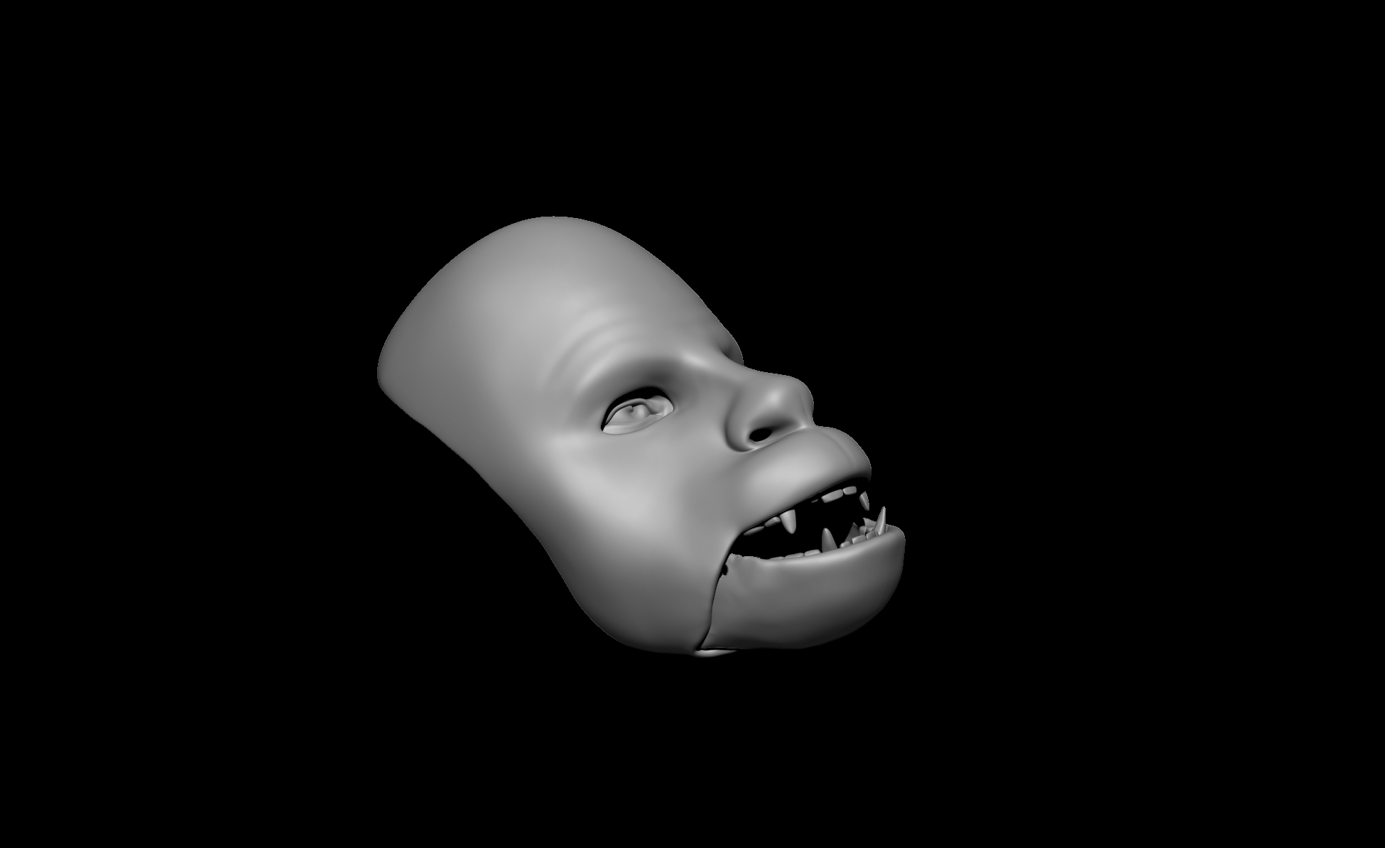 3D file Chewbacca mask face shell with articulated jaw 🐚・Model to ...