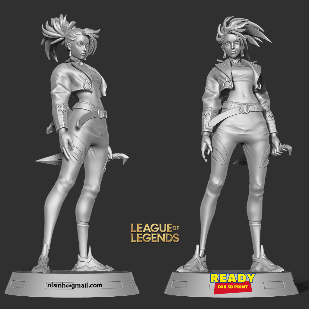3D file Akali - League of legends Fanart・3D printer design to download ...
