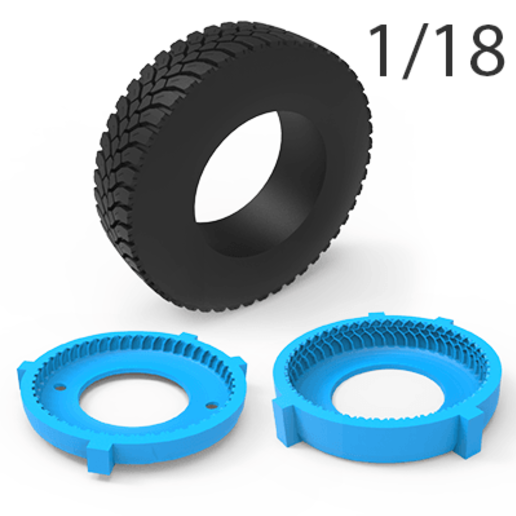 Download 3D printing templates TRUCK TIRE MOLD 1/18 ・ Cults