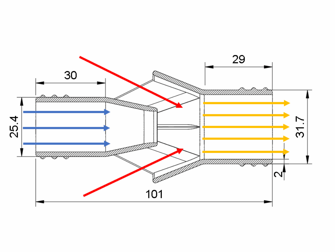 STL file Water Suction Jet Pump Ejector vacuum for 1 1 1/4 inch 25,431,7mm hose inner