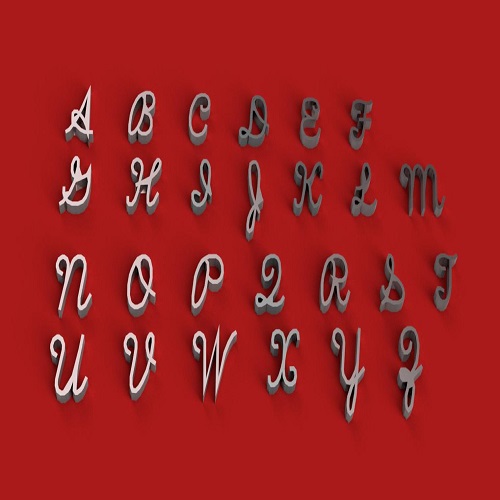 Download Stl File Scripts Font Uppercase 3d Letters Stl File 3d Printing Template Cults