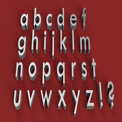 TWCEM Font lowercase 3D letters STL file