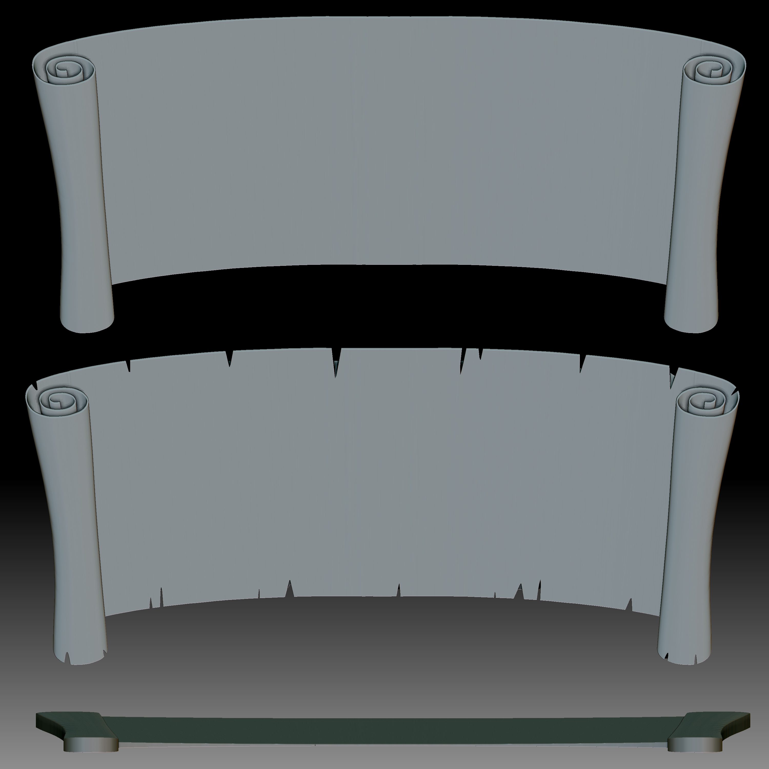 3D file Scroll 3D relief for CNC router or 3D printer bundle・3D printer ...