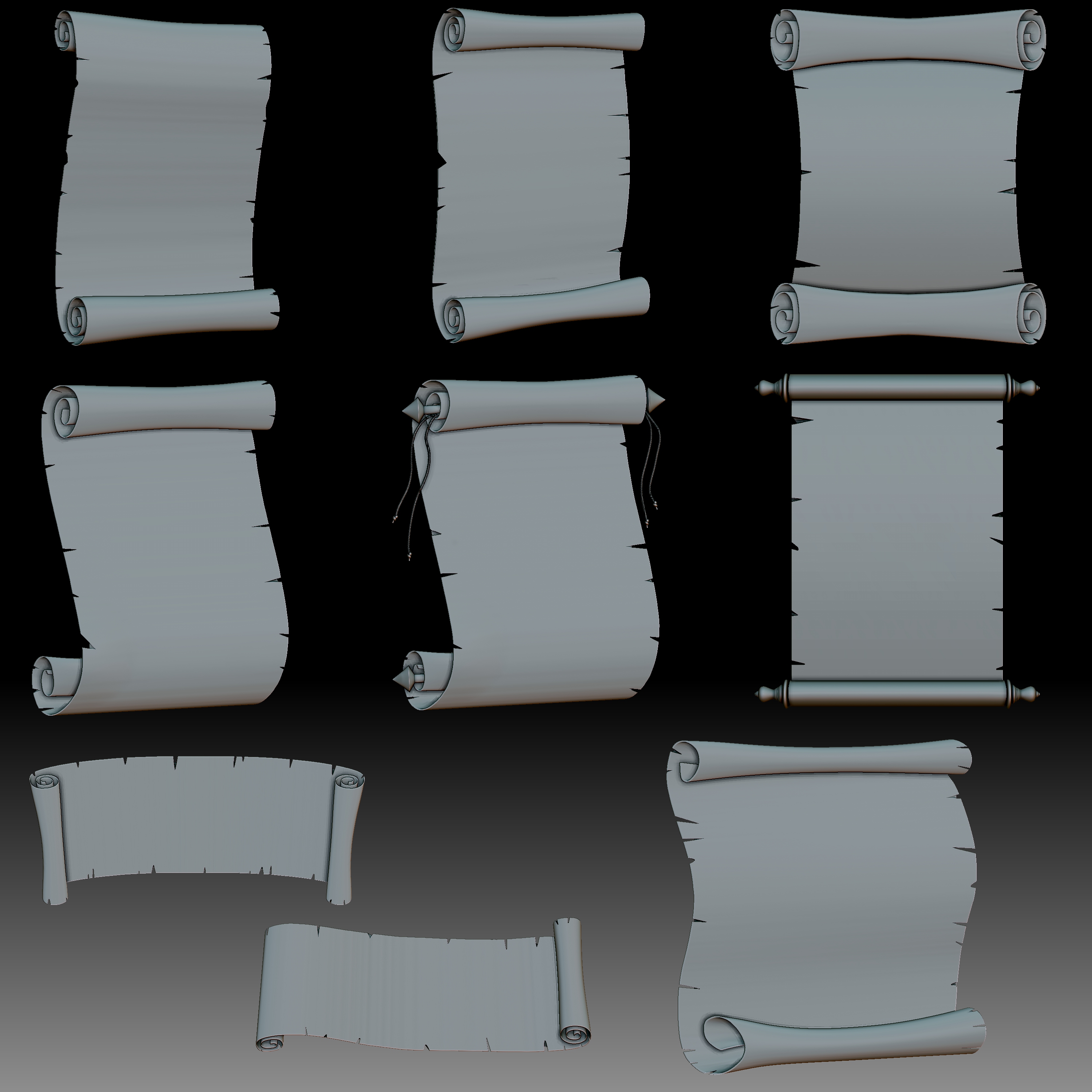 3D file Scroll 3D relief for CNC router or 3D printer bundle・3D printer ...