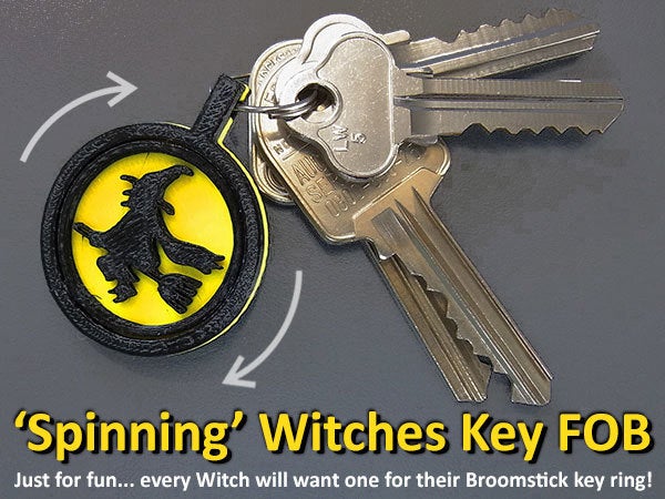 788cf1c25e5f29389f3a331ab7fd40ad_display_large.jpg Бесплатный STL файл Spinning Witches Key FOB・3D-печатная модель для скачивания