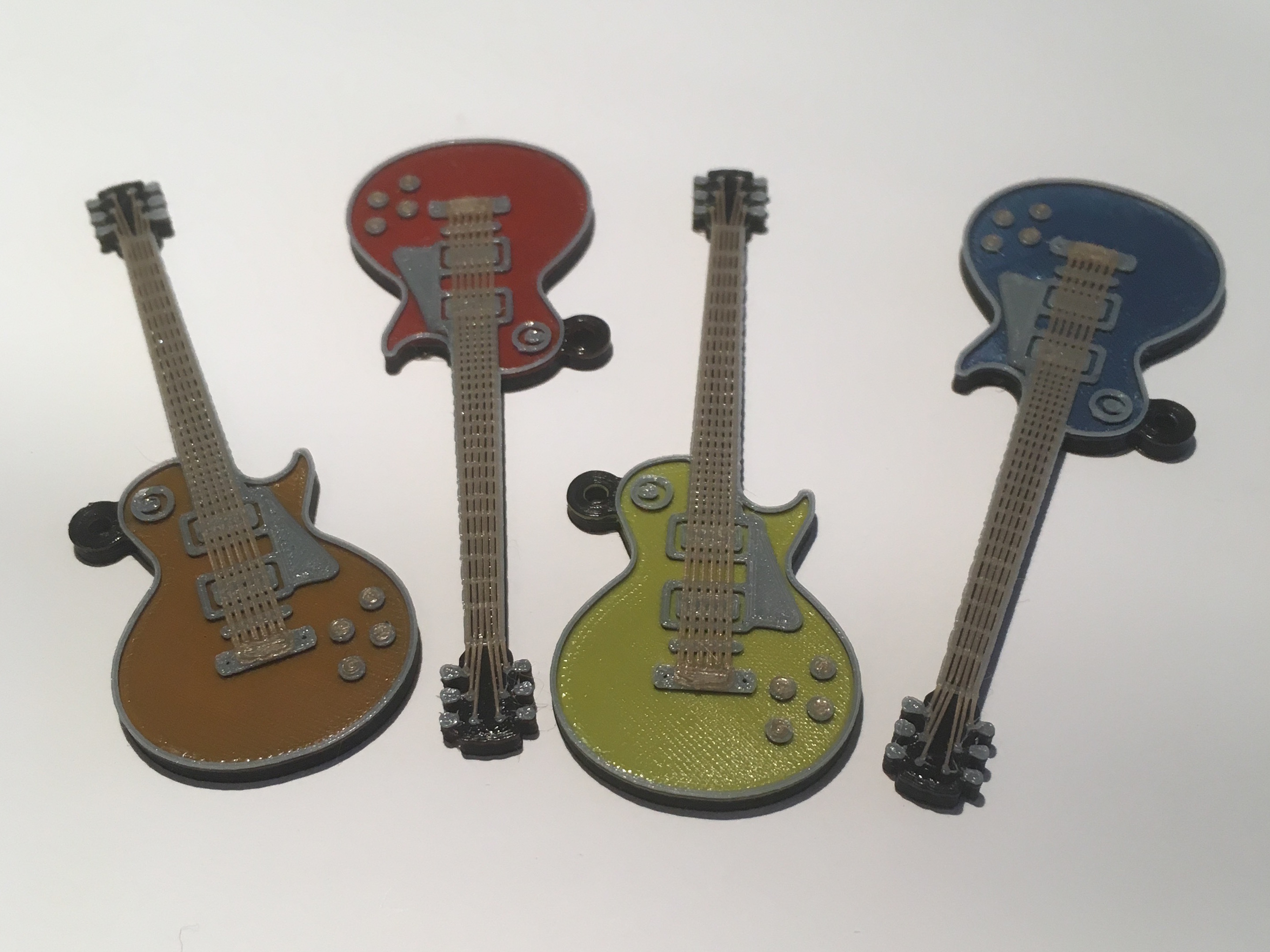 Download STL file Gibson Les Paul guitar pendant • 3D print template ...