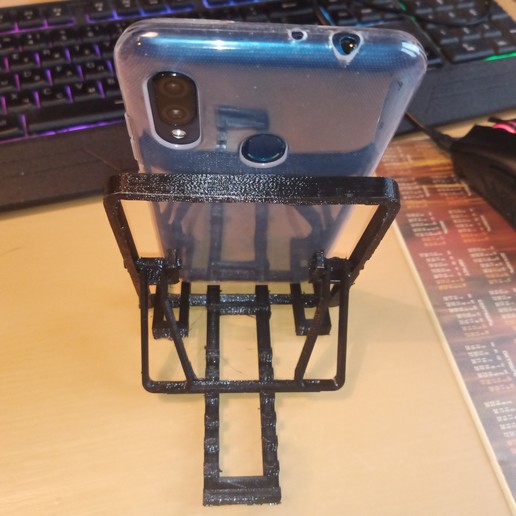 Download STL file universal phone holder Onepiece printing mechanism Holder Kitchen Table