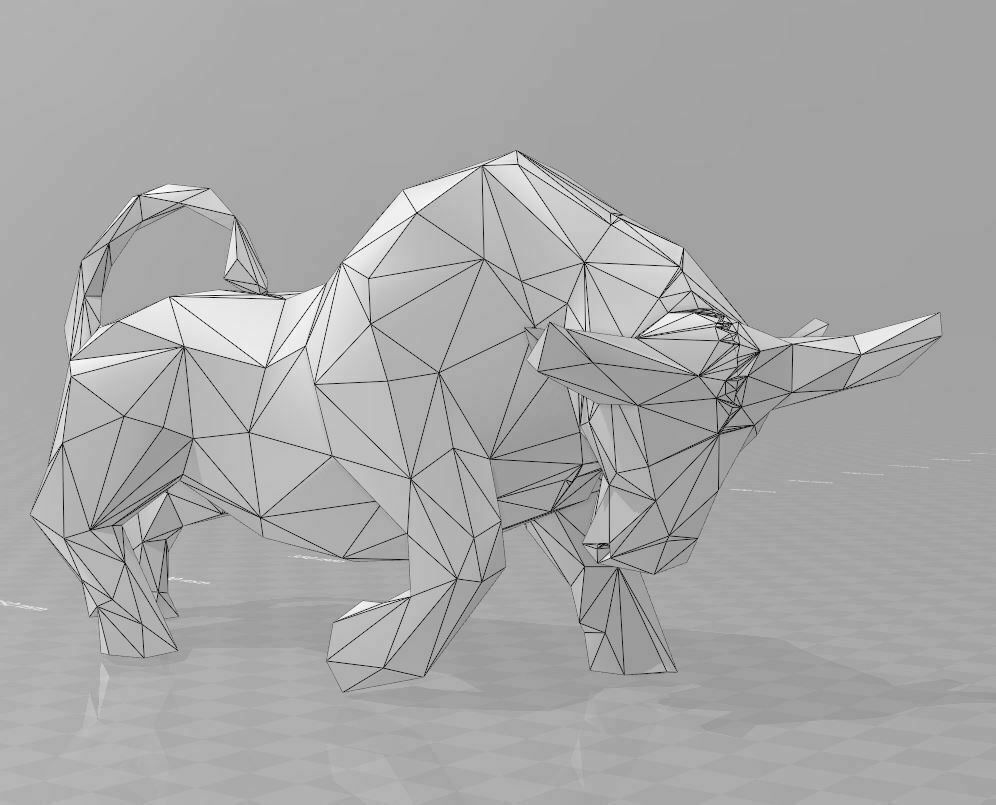 Fichier 3D gratuit Taureau low poly・Plan pour imprimante 3D à ...