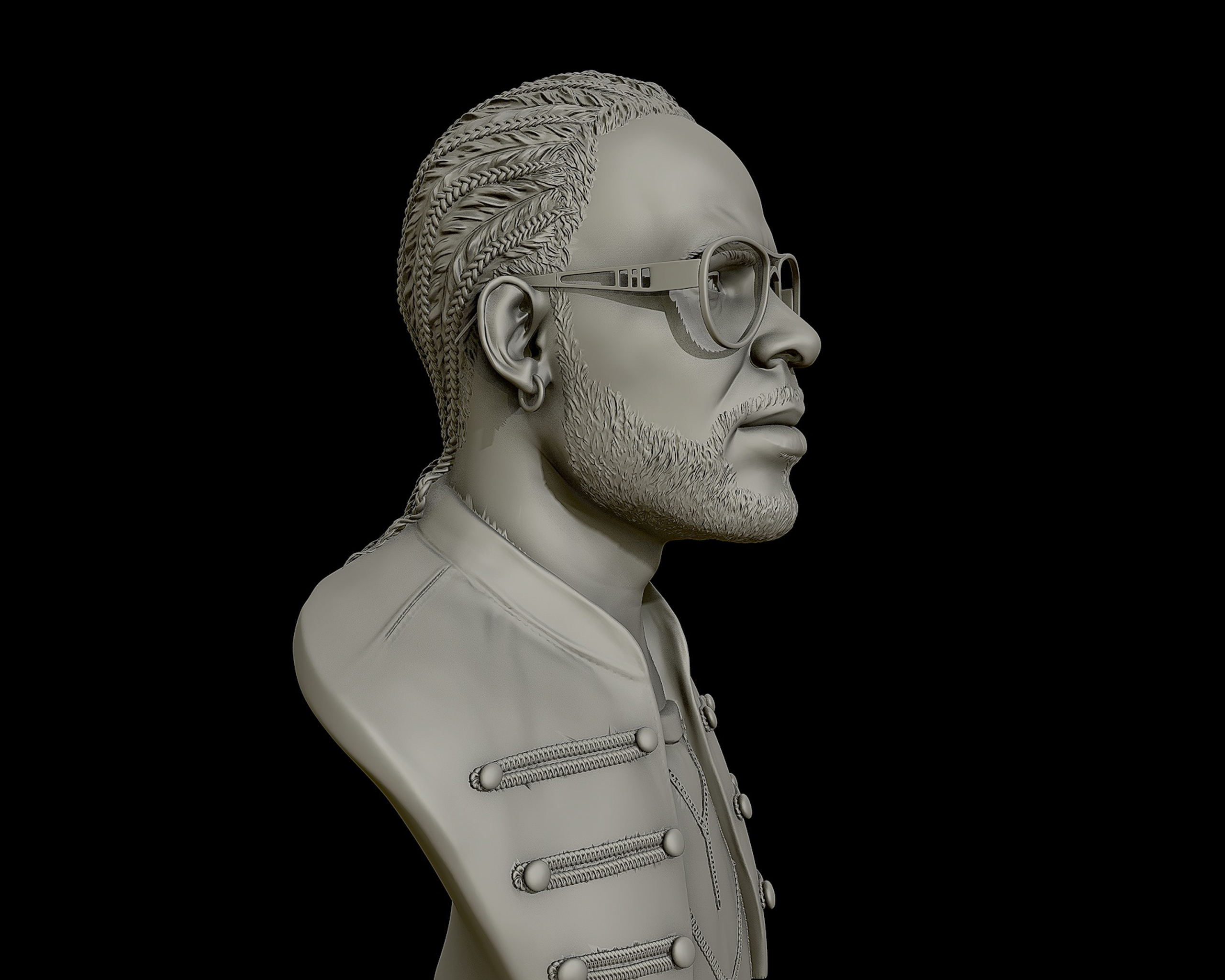STL file R Kelly portrait sculpture 🗿・Model to download and 3D print・Cults