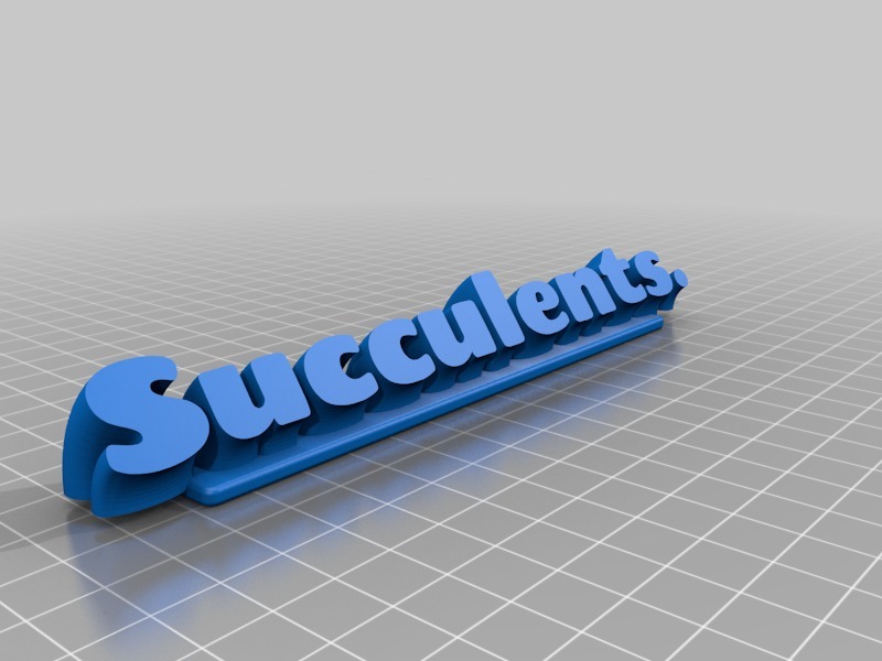 Succulents Name Plate 3D model