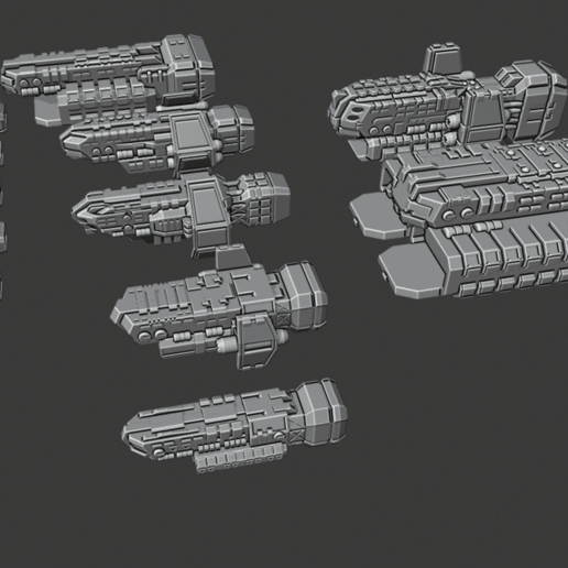 Download free STL file Spaceship fleet • 3D printable design ・ Cults