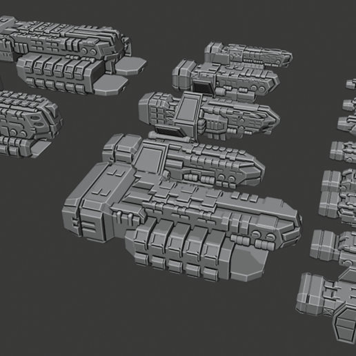 Download free STL file Spaceship fleet • 3D printable design ・ Cults