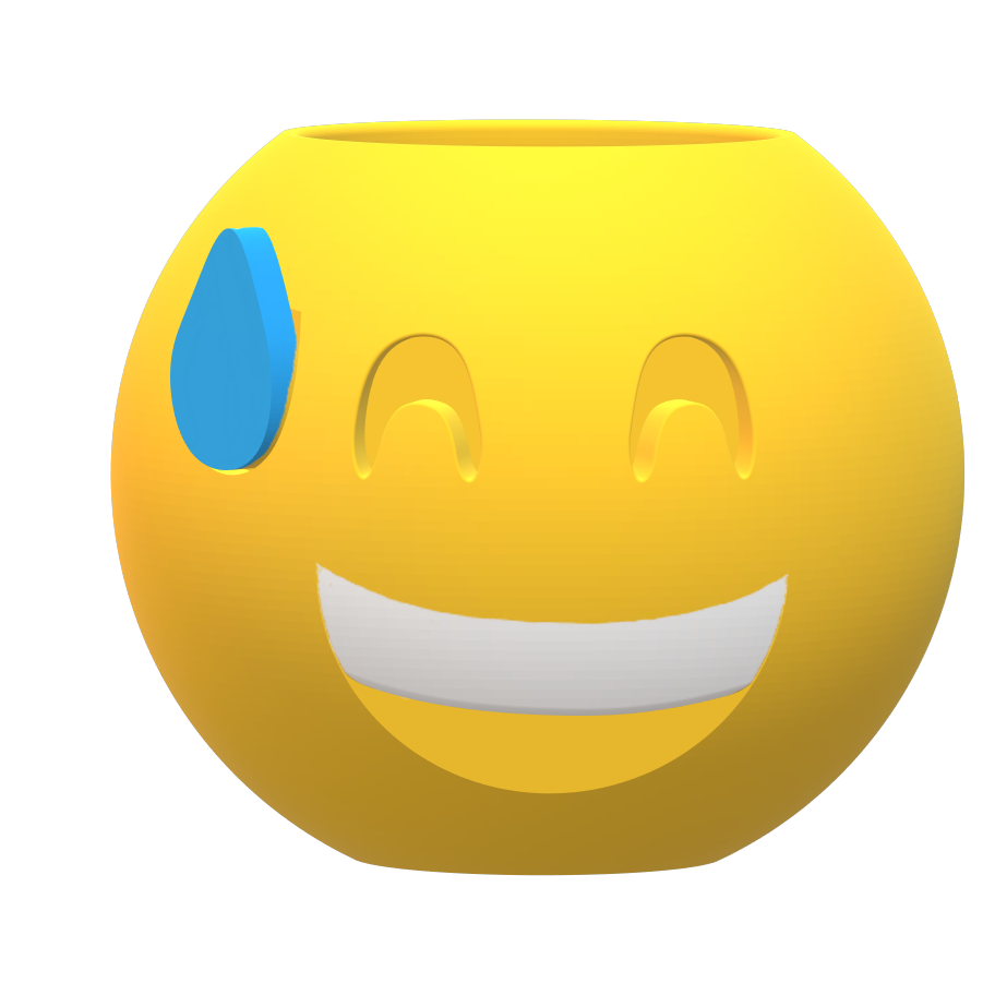 Fichier STL VASE EMOJI SUEUR・Modèle pour impression 3D à télécharger・Cults