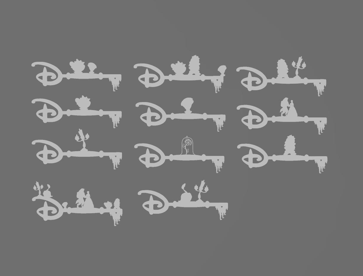 STL-Datei Pack - lot - Beauty and the beast key - key - beauty and the ...
