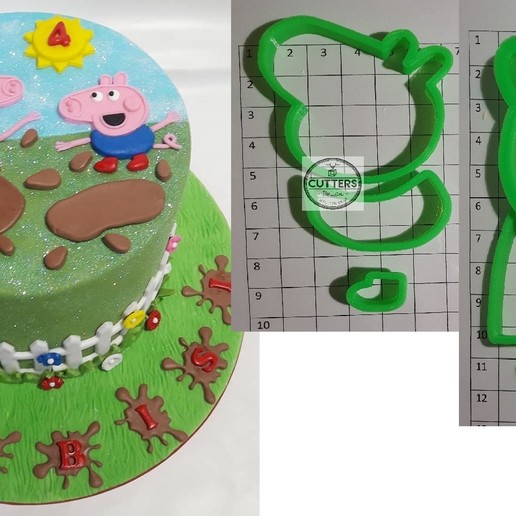 Peppa & George pig cake topper fondant cutter