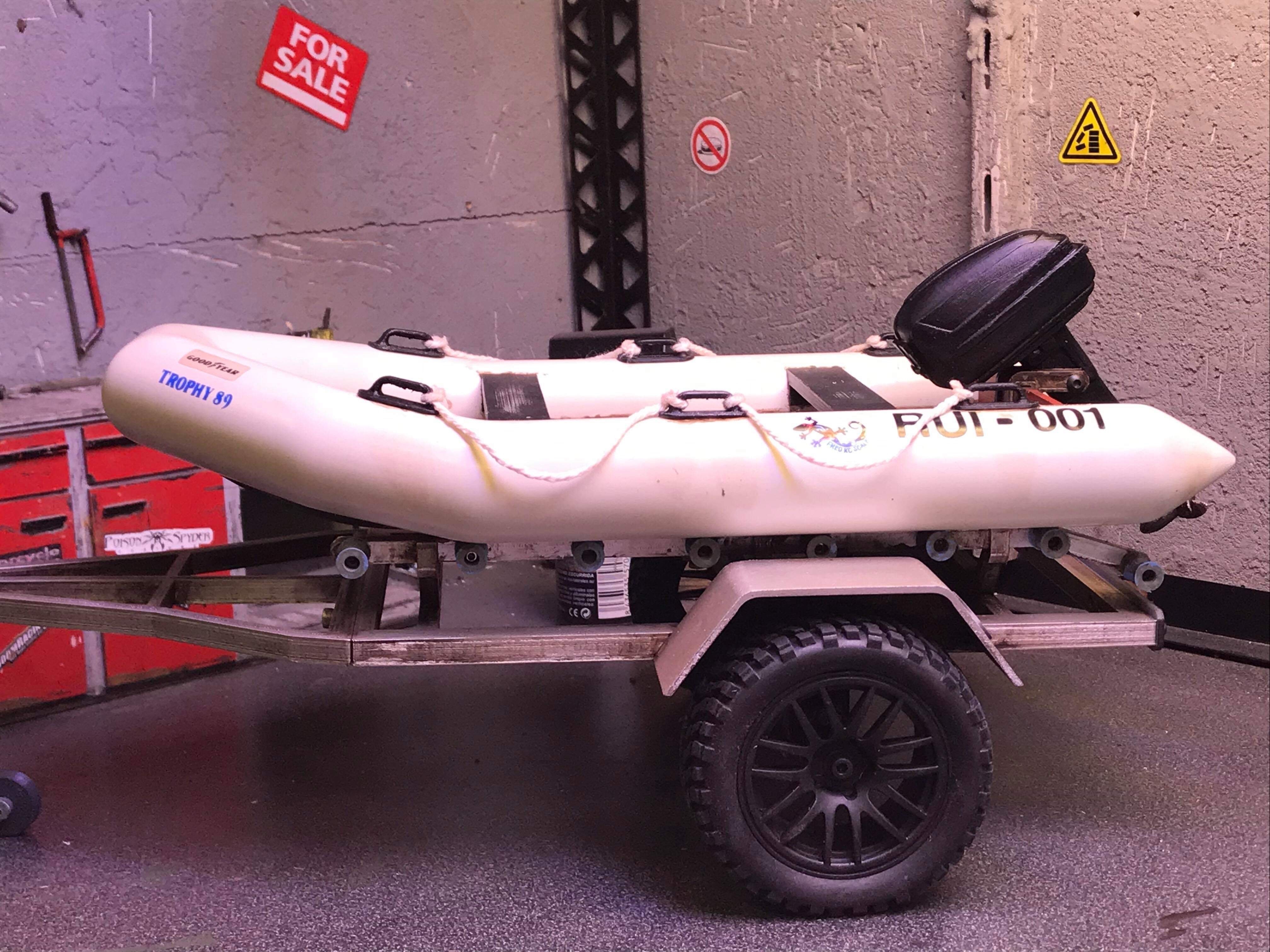 STL file RC 1/10 ZODIAC Inflatable Boat without trailer SCALE 🛥️・3D