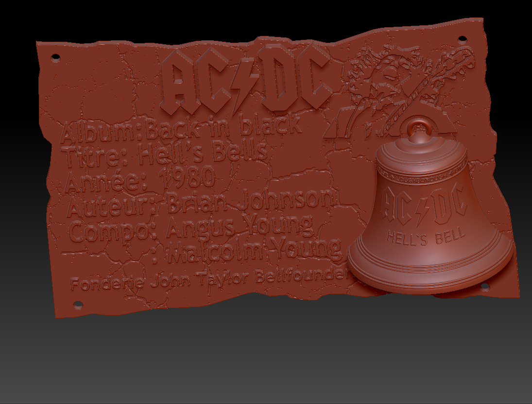 Файл STL Пластинка ACDC Hell's Bells・Модель для загрузки и печати в ...