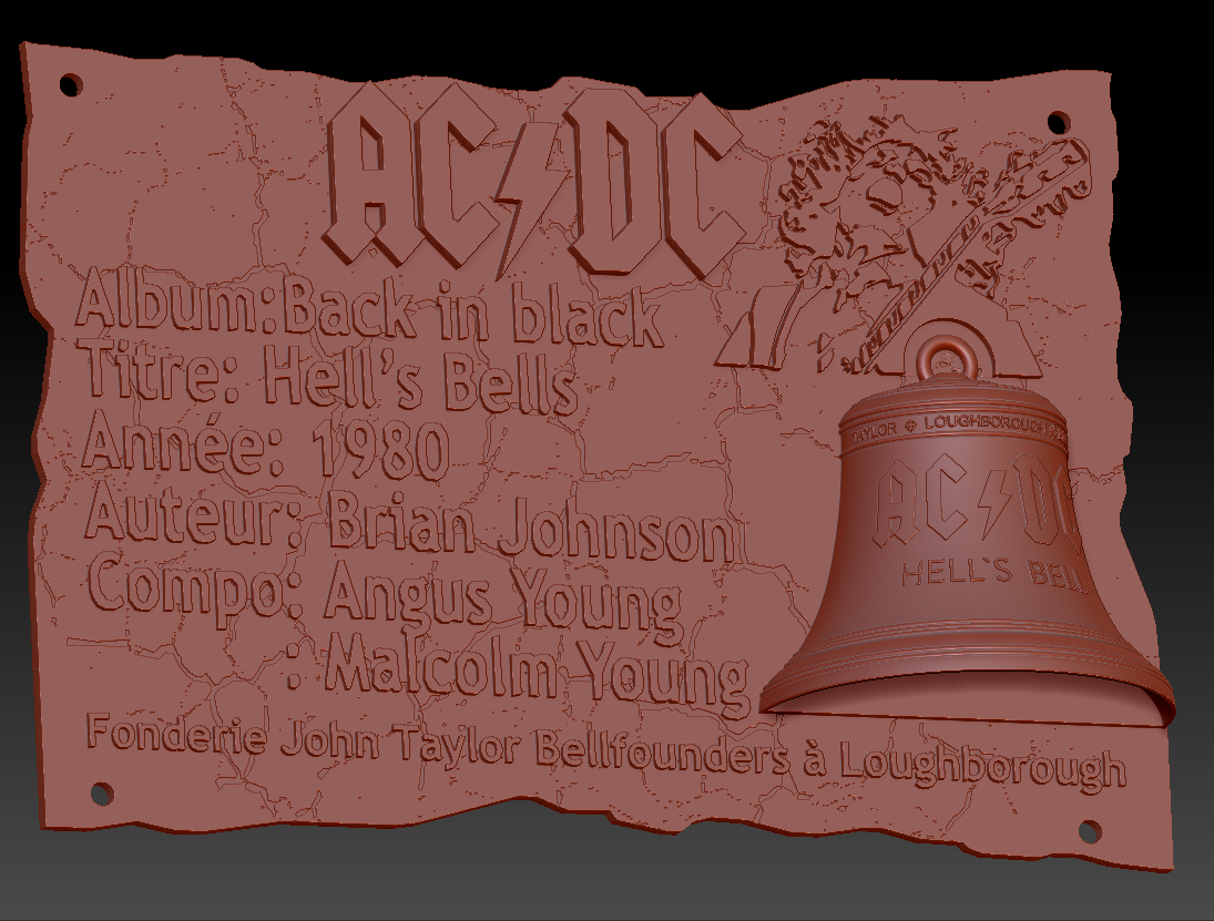 Файл STL Пластинка ACDC Hell's Bells・Модель для загрузки и печати в ...