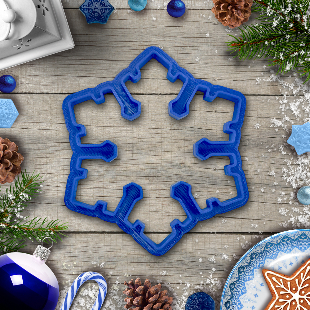 STL file Snowflake theme cookie cutter・3D print design to download・Cults