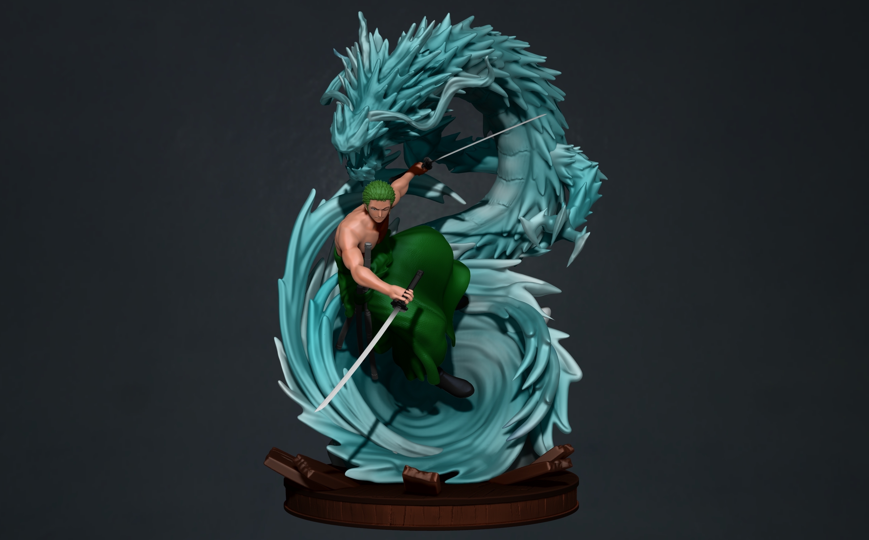 3D Datei One Piece Roronoa Zoro 3d Print Statue 3D druckbare 